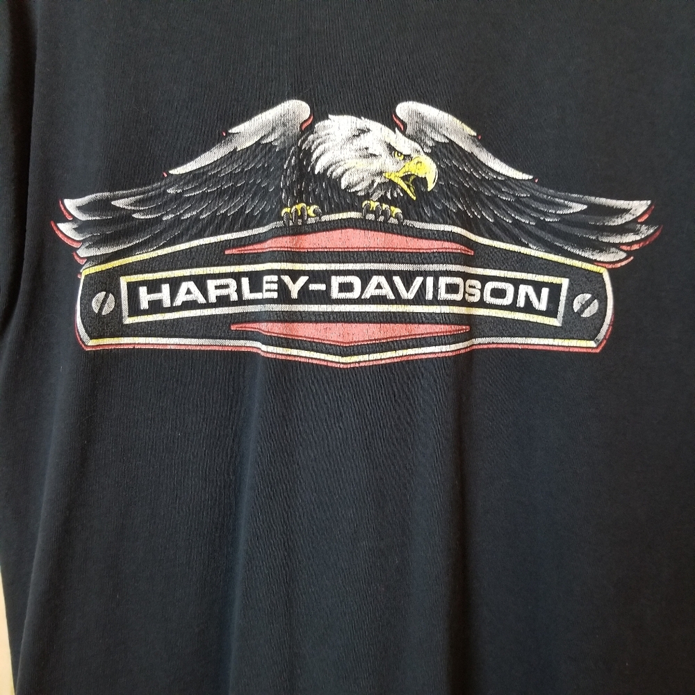 Vintage Single Stitch Harley-Davidson Feldkirch Austria Black Logo SS T-Shirt - Picture 2 of 11
